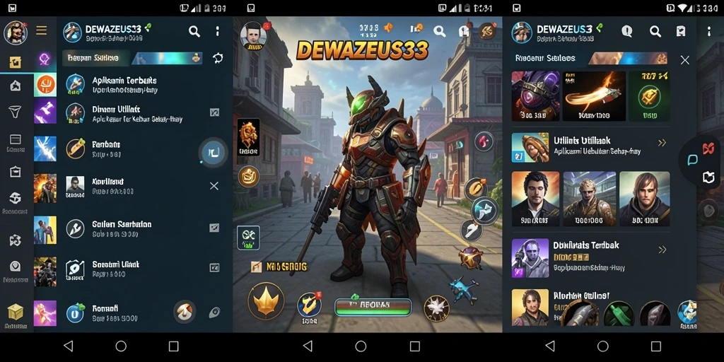 Tampilan utama DEWAZEUS33 dengan fitur aplikasi Utility.