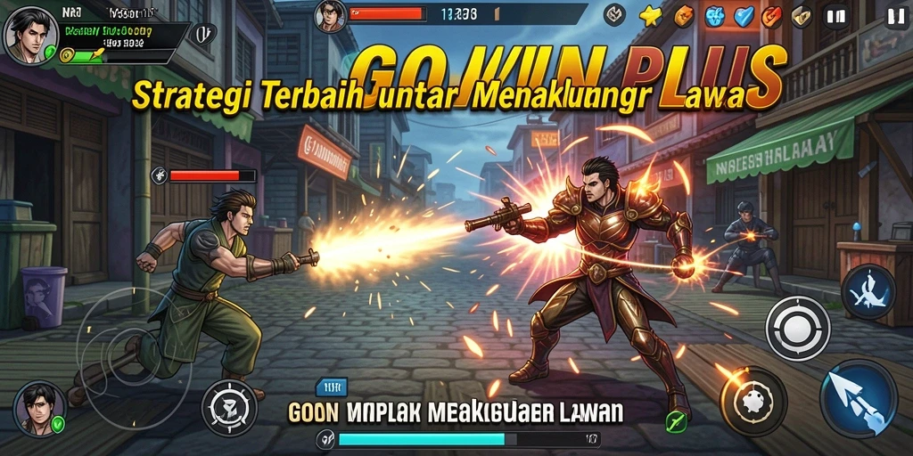 Screenshot gameplay GOWINPLUS yang menunjukkan pertempuran strategi seru.
