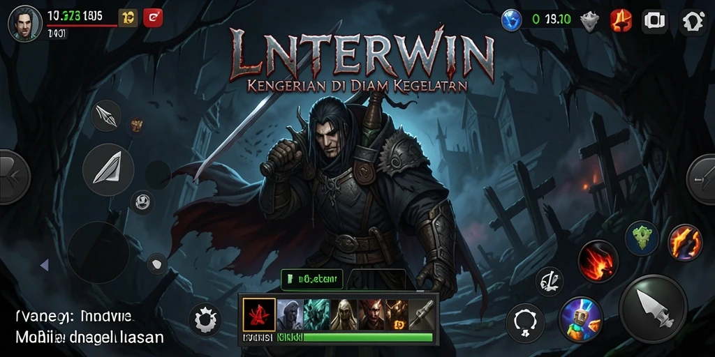 Screenshot gameplay menampilkan suasana menyeramkan di LNTERWIN.