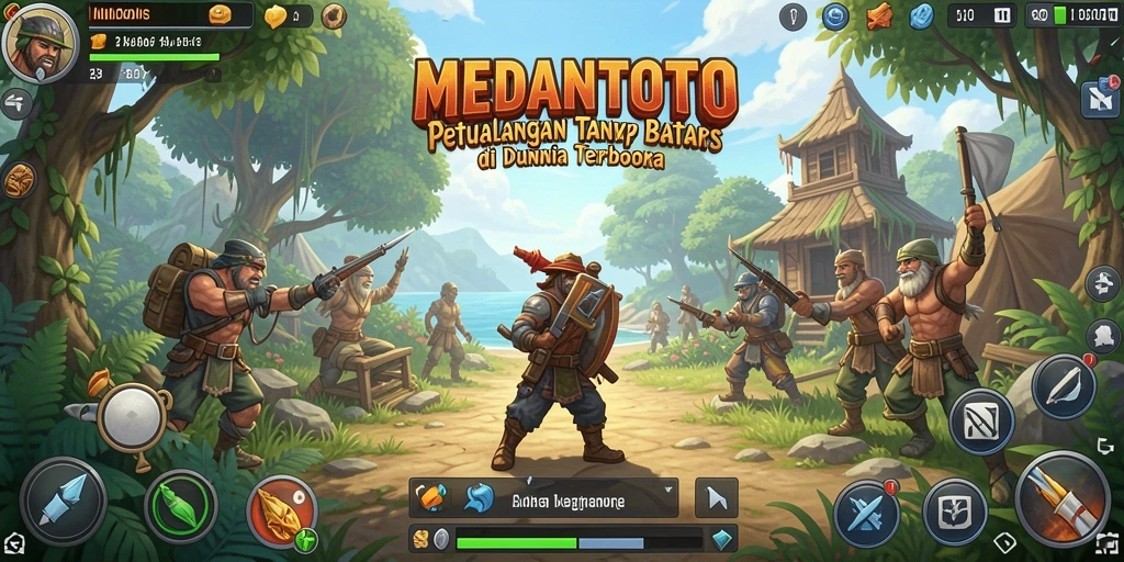 Tampilan gameplay mendalam di dunia terbuka MEDANTOTO yang menakjubkan.
